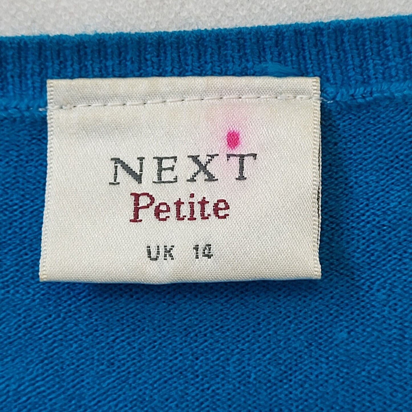 Next Y2K Petite Blue Cropped Button Up Cardigan Womens UK Size 14