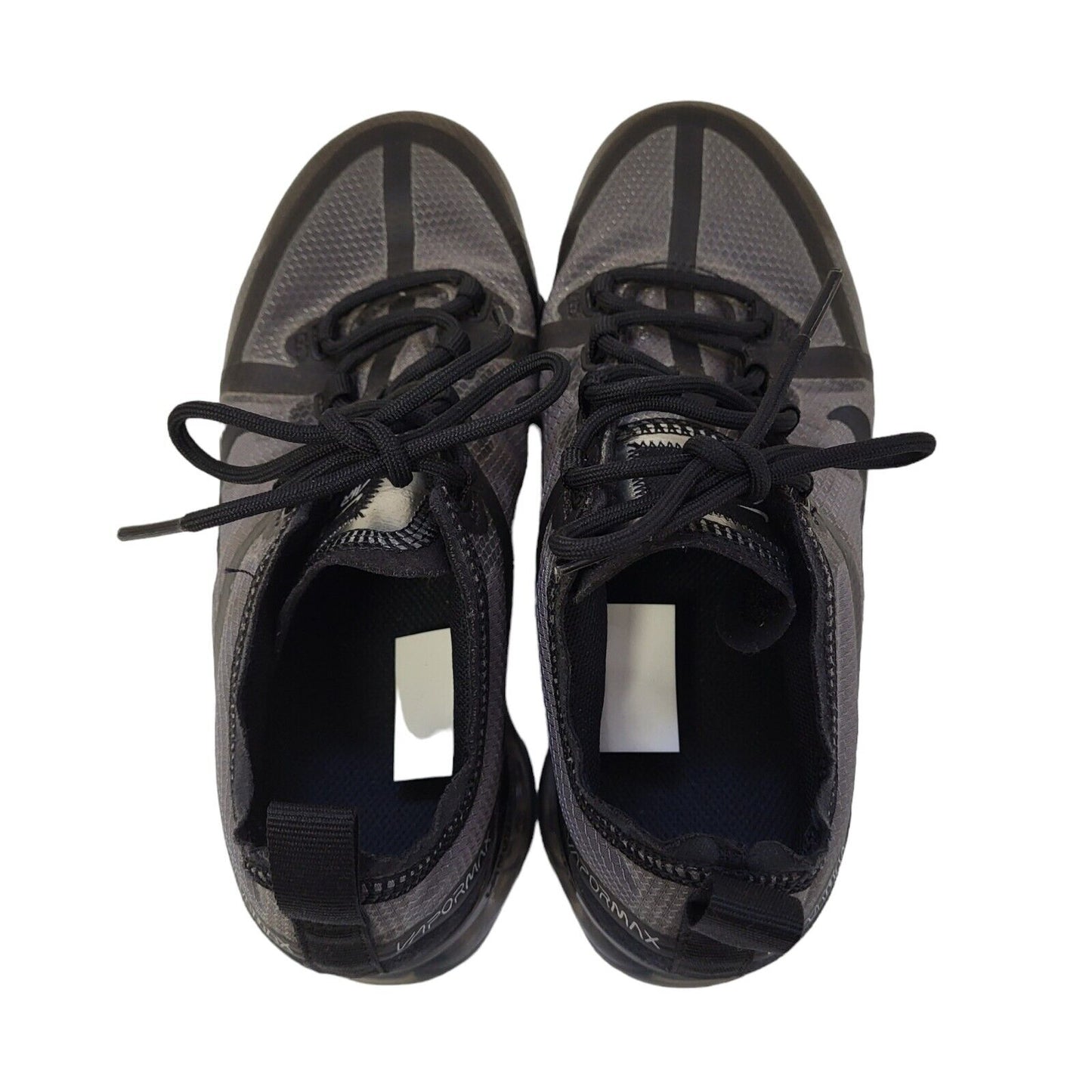 Nike Vapormax 2019 Grey Black Canvas Lace-Up Sports Trainers Girl's Uk Size 4
