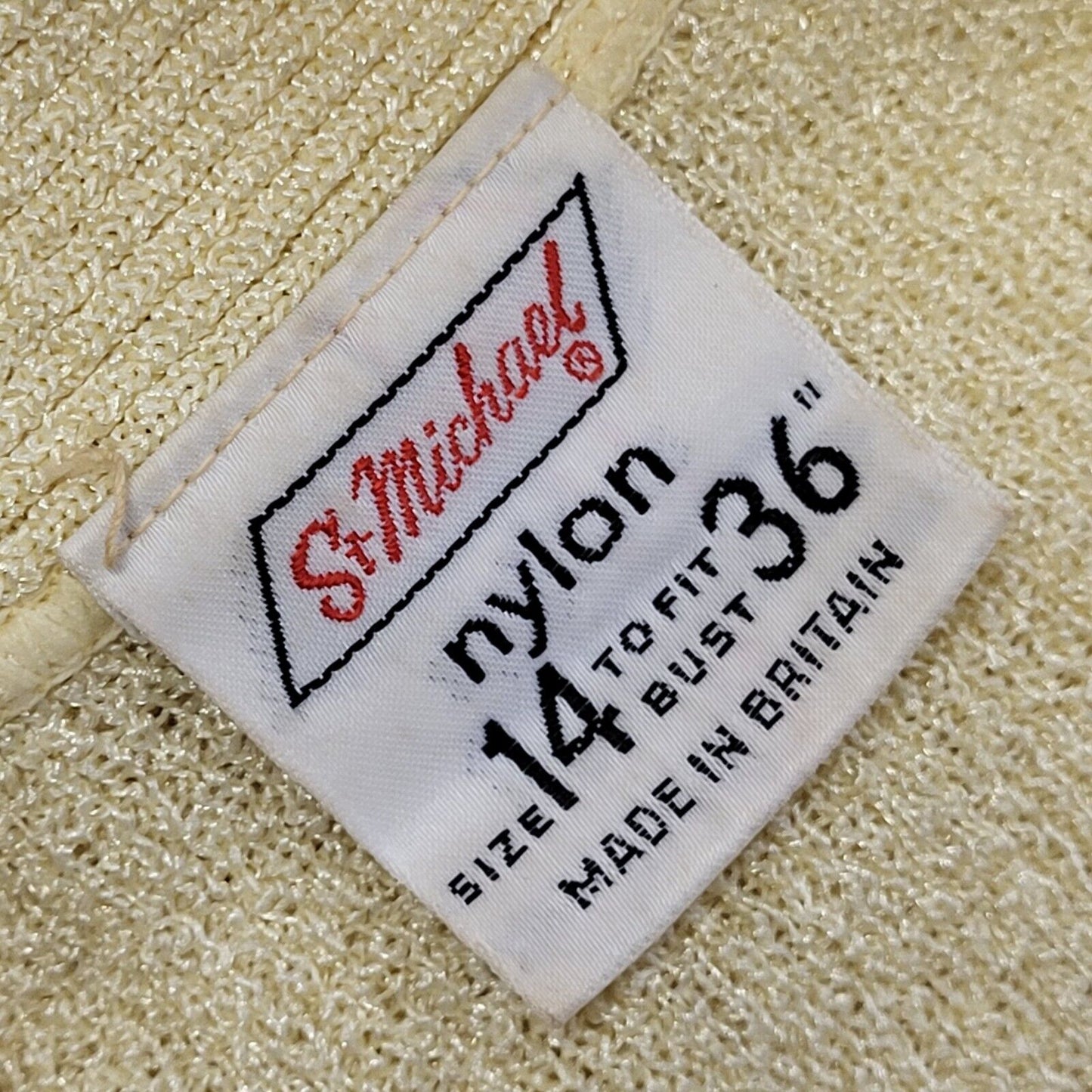 St Michael Vintage 70's Yellow Button Front Cardigan Womens UK Size 14