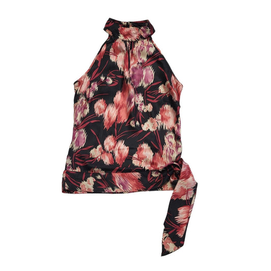 Principles Petite Vintage 90's Black & Pink Floral Halterneck Top Womens Size 6
