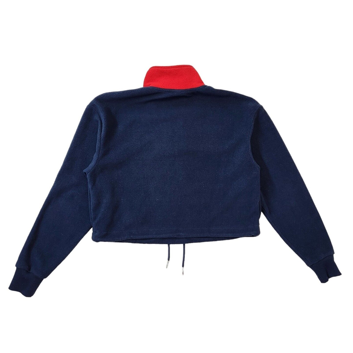 Ellesse Navy Blue & Red Cropped Sports Fleece Women's 4 XXS