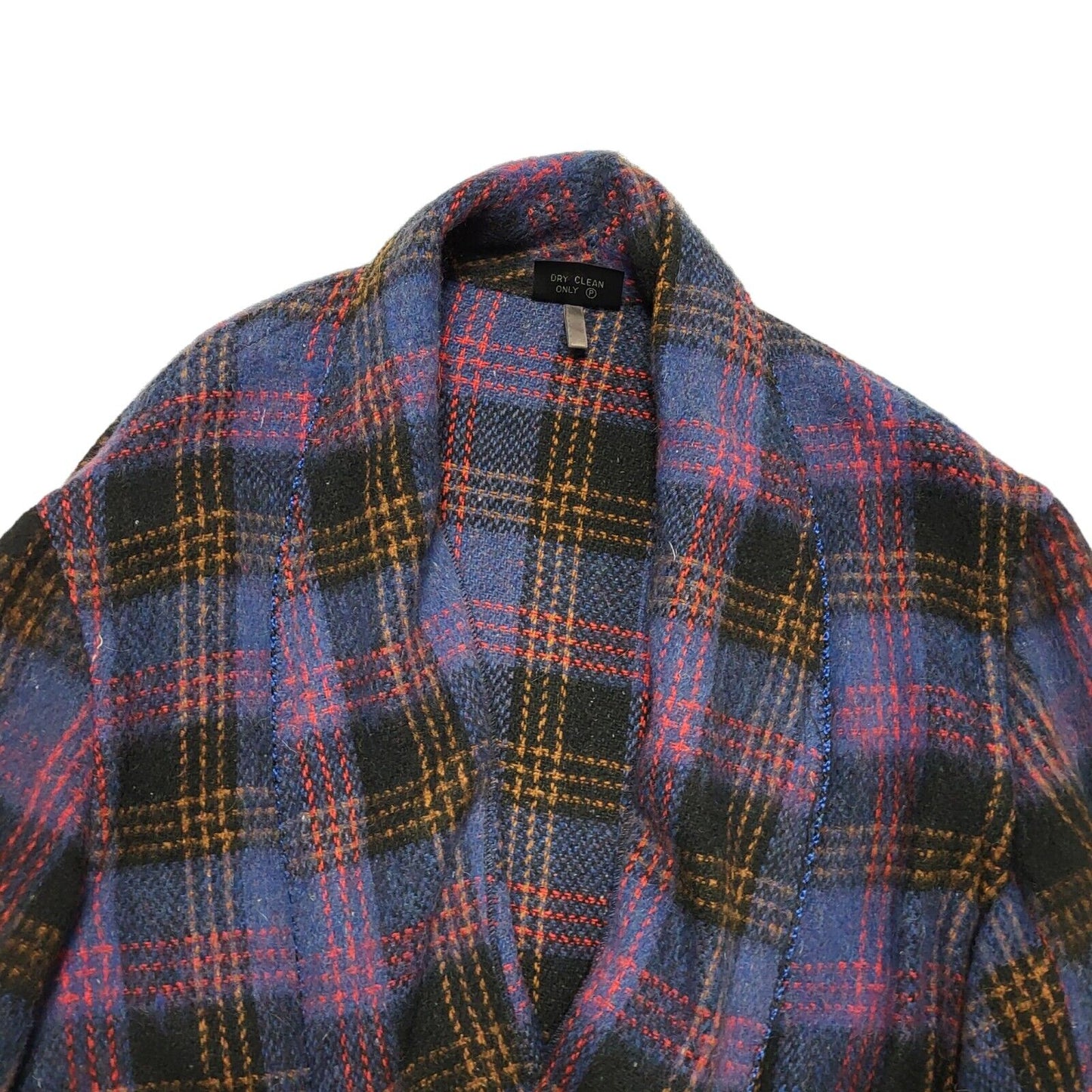 William Dixon 80s Purple Black Check House Coat Uk Men's Size XL