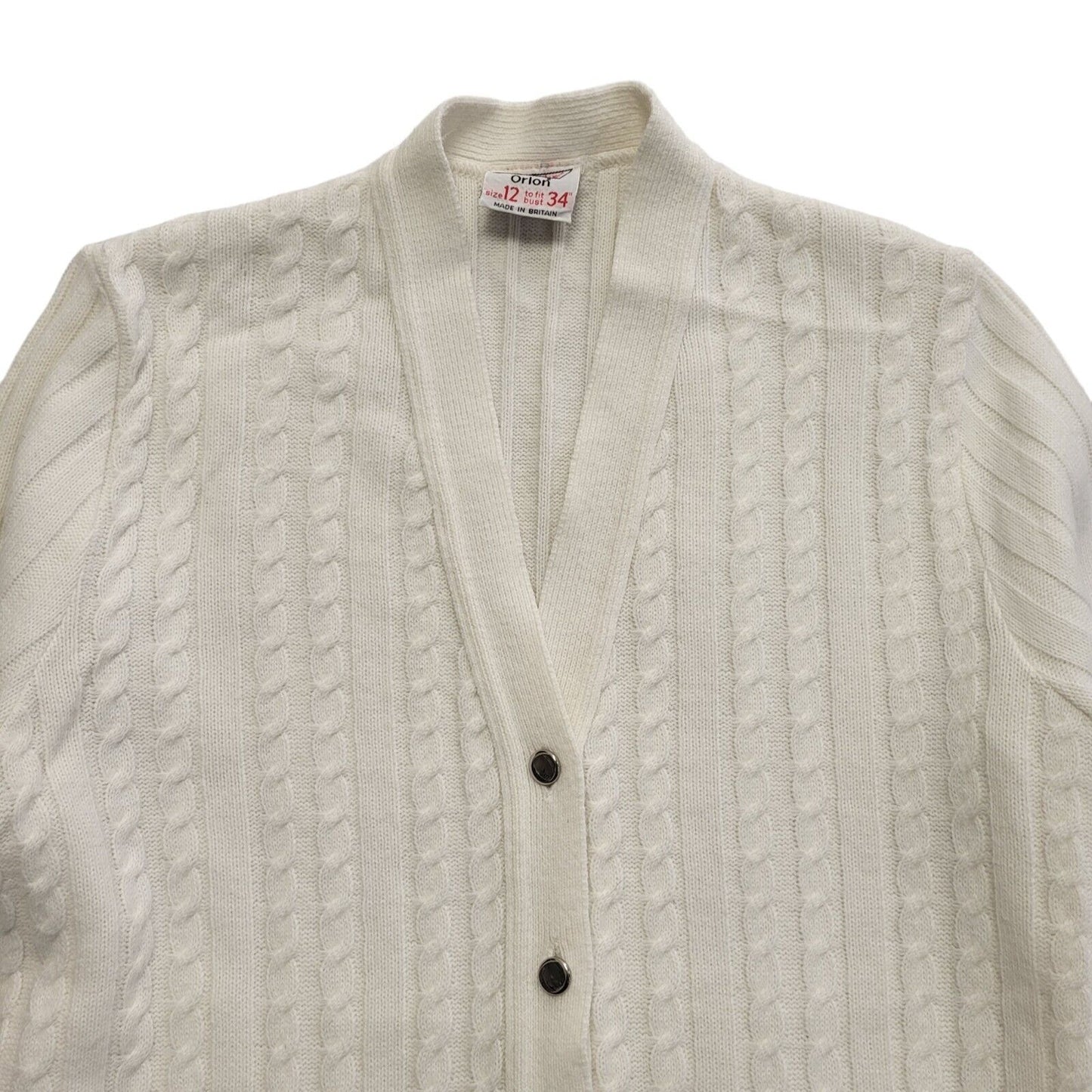 St Michael Vintage White Button Cardigan Uk Women's Size 12