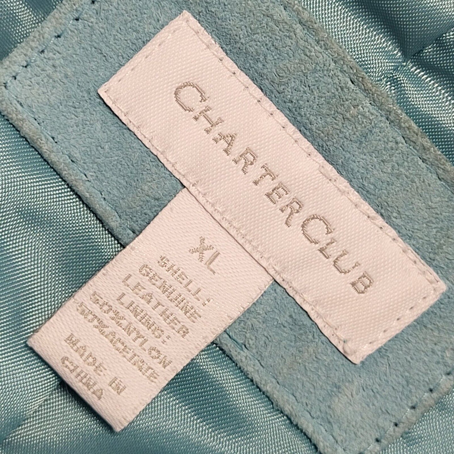 Charter Club Blue 90s Vintage Suede Leather Jacket Uk Women's Size XL