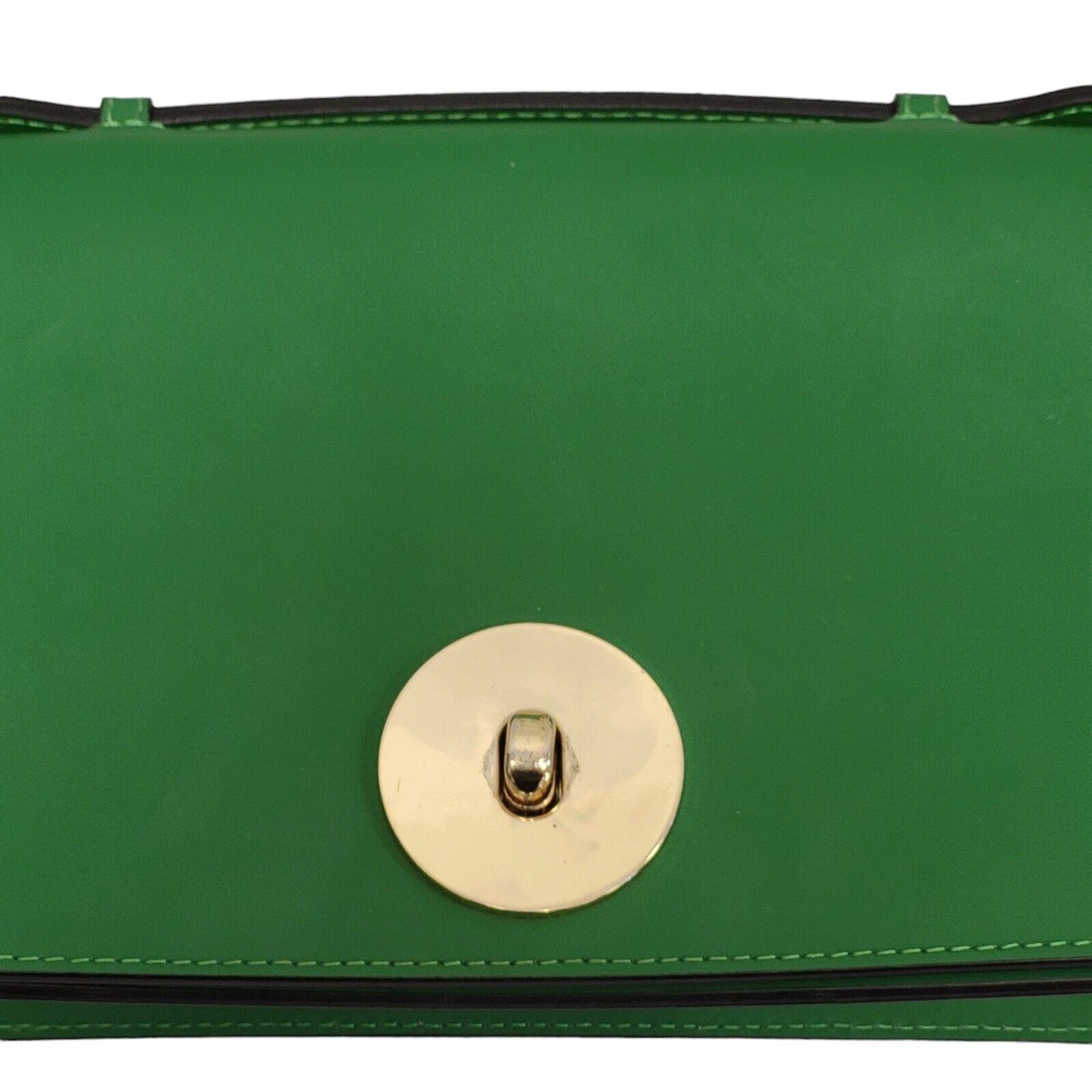 Vintage Green Leather Clasp Shoulder Bag Uk Women's Size 5.5" x 8.5"