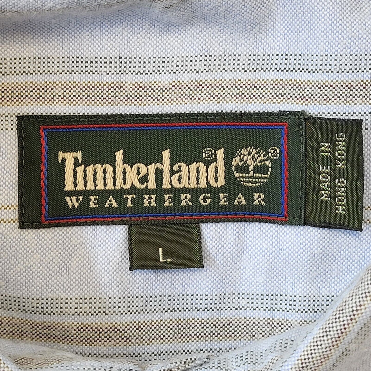Timberland Y2K Blue Striped Shirt Men's Size Large Eu 54