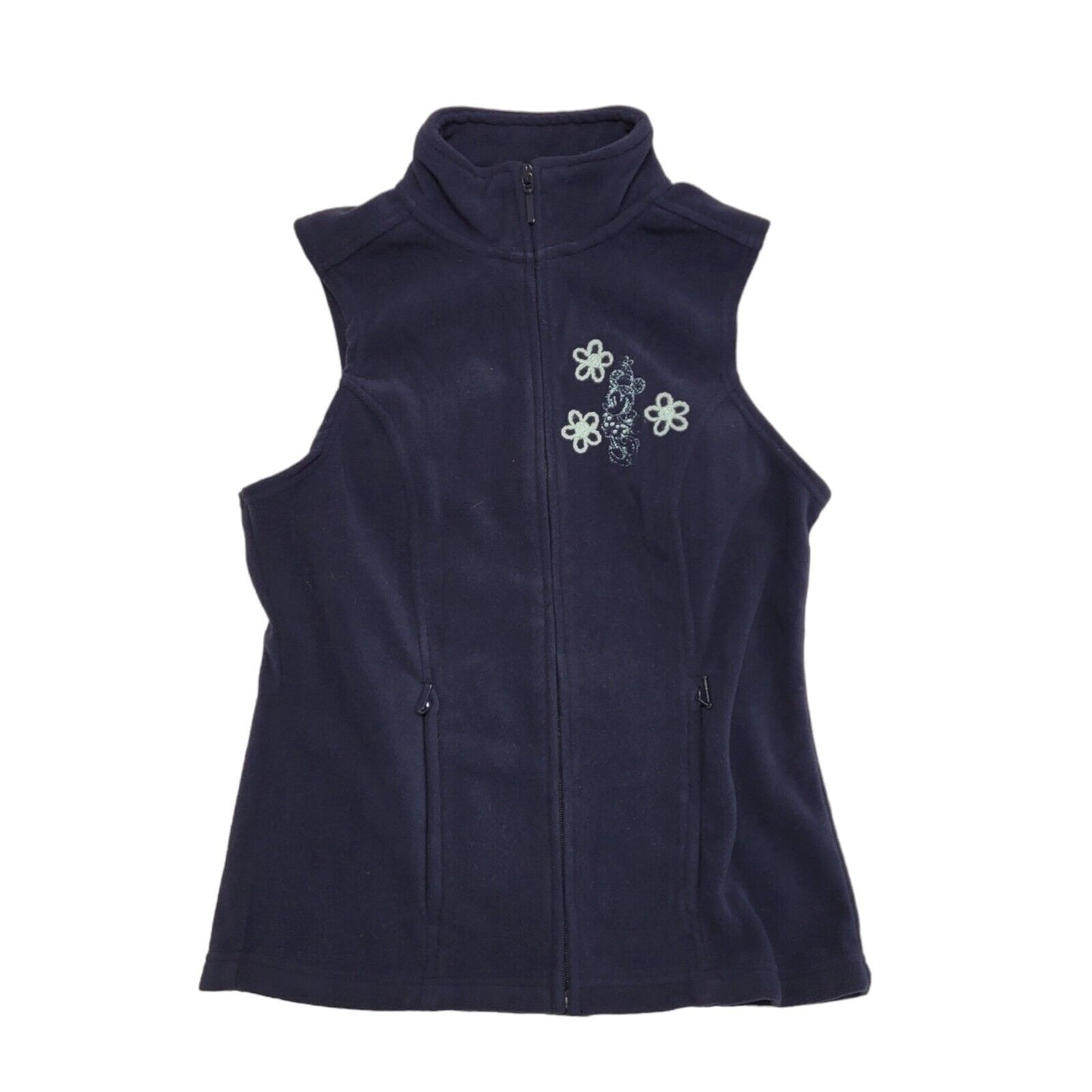 Disney Parks Navy Blue Y2k Fleece Gilet Uk Women's Size Small