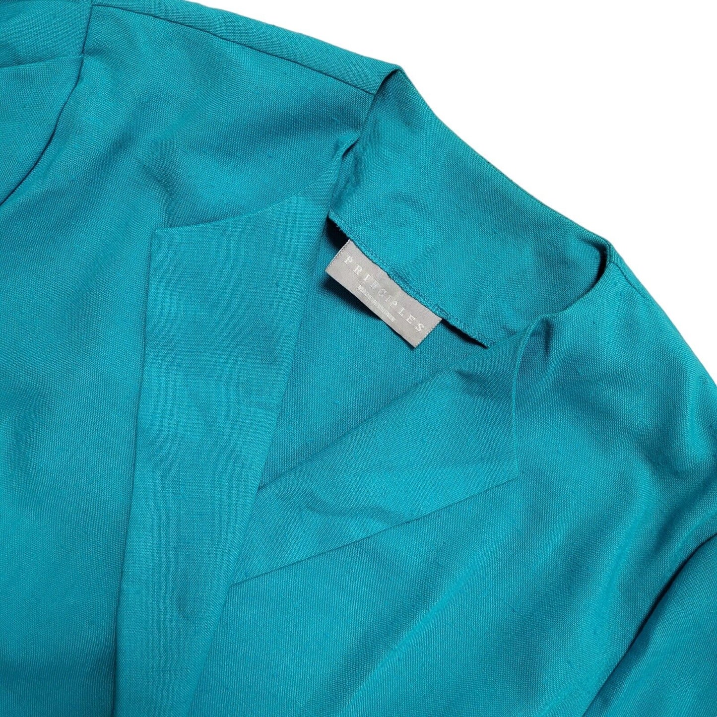 70s Vintage Principles Turquoise Wrap Collared 2 Pocket Dress Women's 14