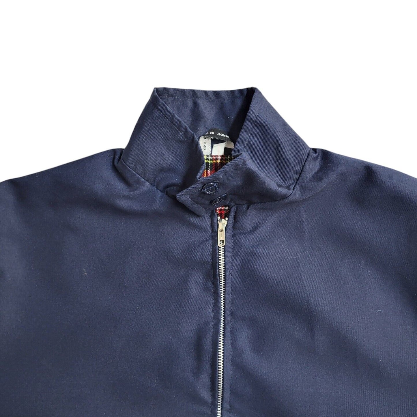Vintage 90's Navy Blue Full Zip Bomber Jacket UK Men's Size L