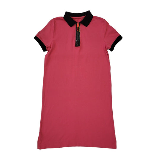 Love Moschino Vintage Y2k Pink Black Short Sleeve Polo Dress UK Women's Size 12