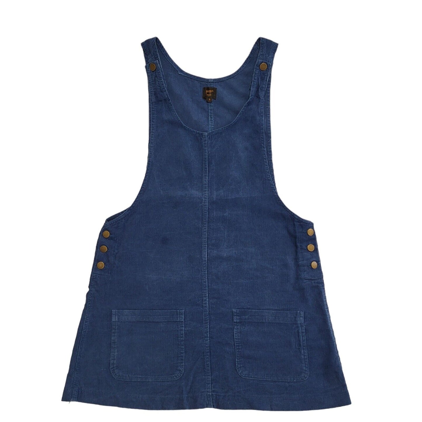 Pop Y2K Dark Blue Sleeveless Corduroy Dress Uk Women's  Size 16 W34-38