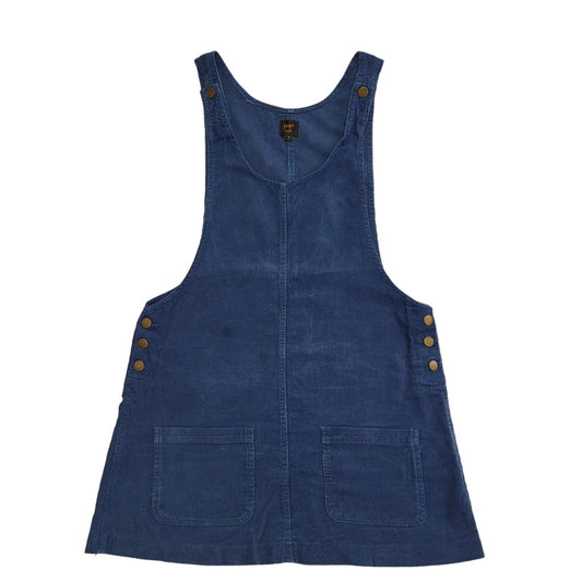 Pop Y2K Dark Blue Sleeveless Corduroy Dress Uk Women's  Size 16 W34-38