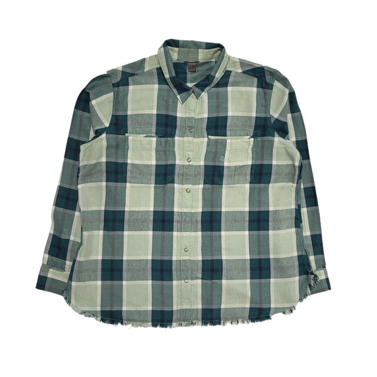 Eddie Bauer 90s Vintage Green Check Fremont Flannel Shirt Women's Size XL
