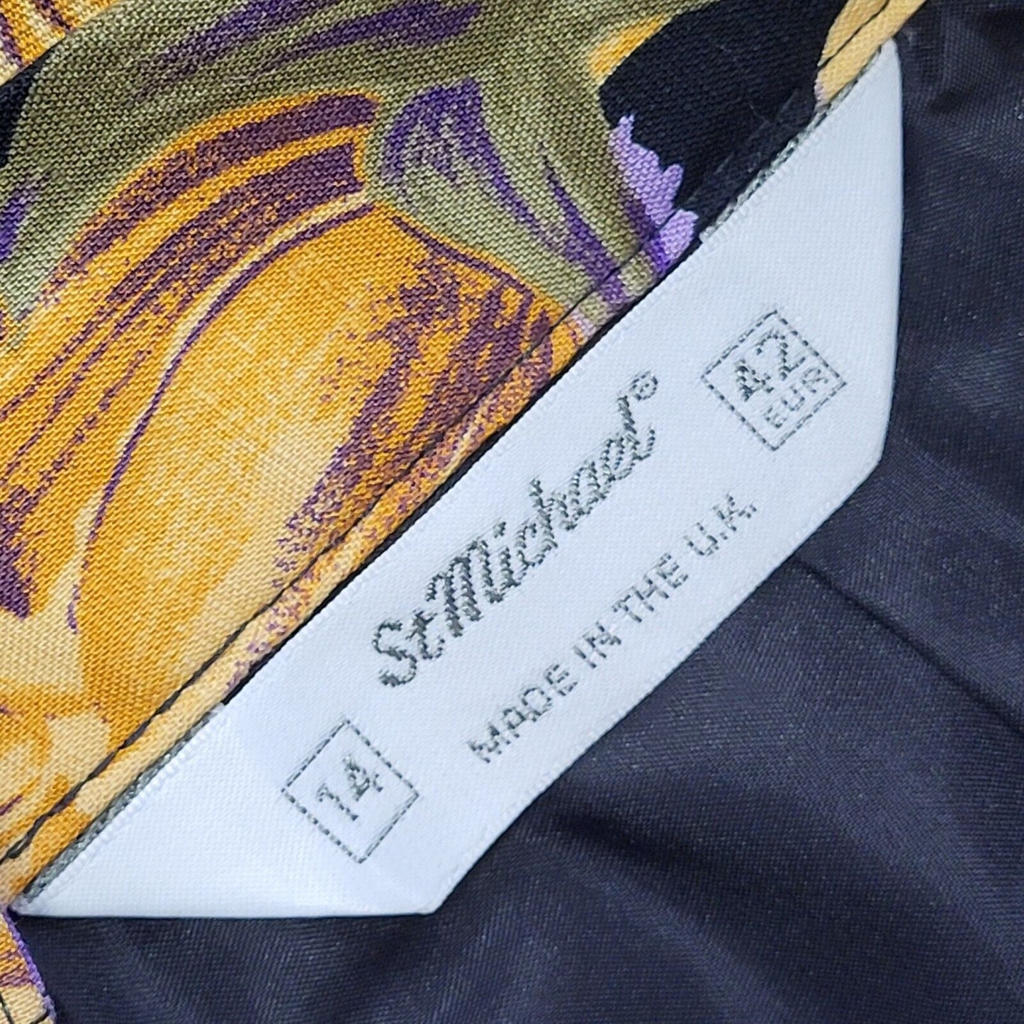 Marks and Spencer Vintage 90's Yellow & Purple Floral Skirt Womens UK 14 W28