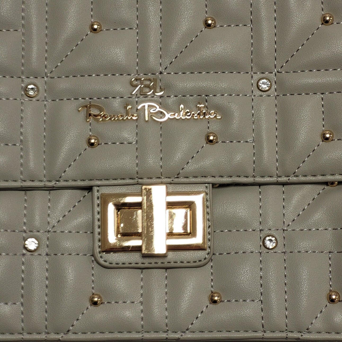 RBJ Vintage Grey Leather Hand Bag / Shoulder Bag Uk Women's 8.5" x 13"