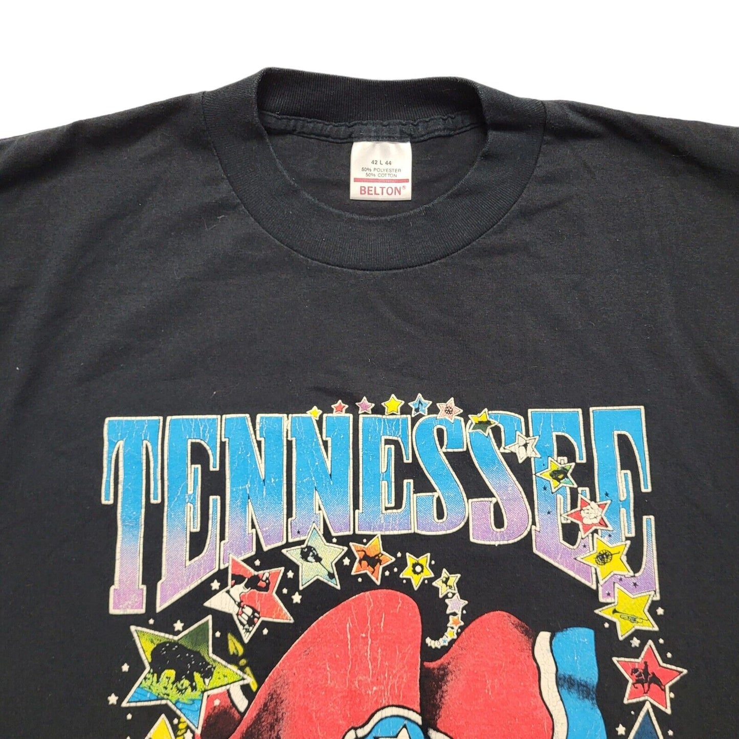 Tennessee Belton Black Vintage 90s Short Sleeve T-Shirt Uk Men's Large