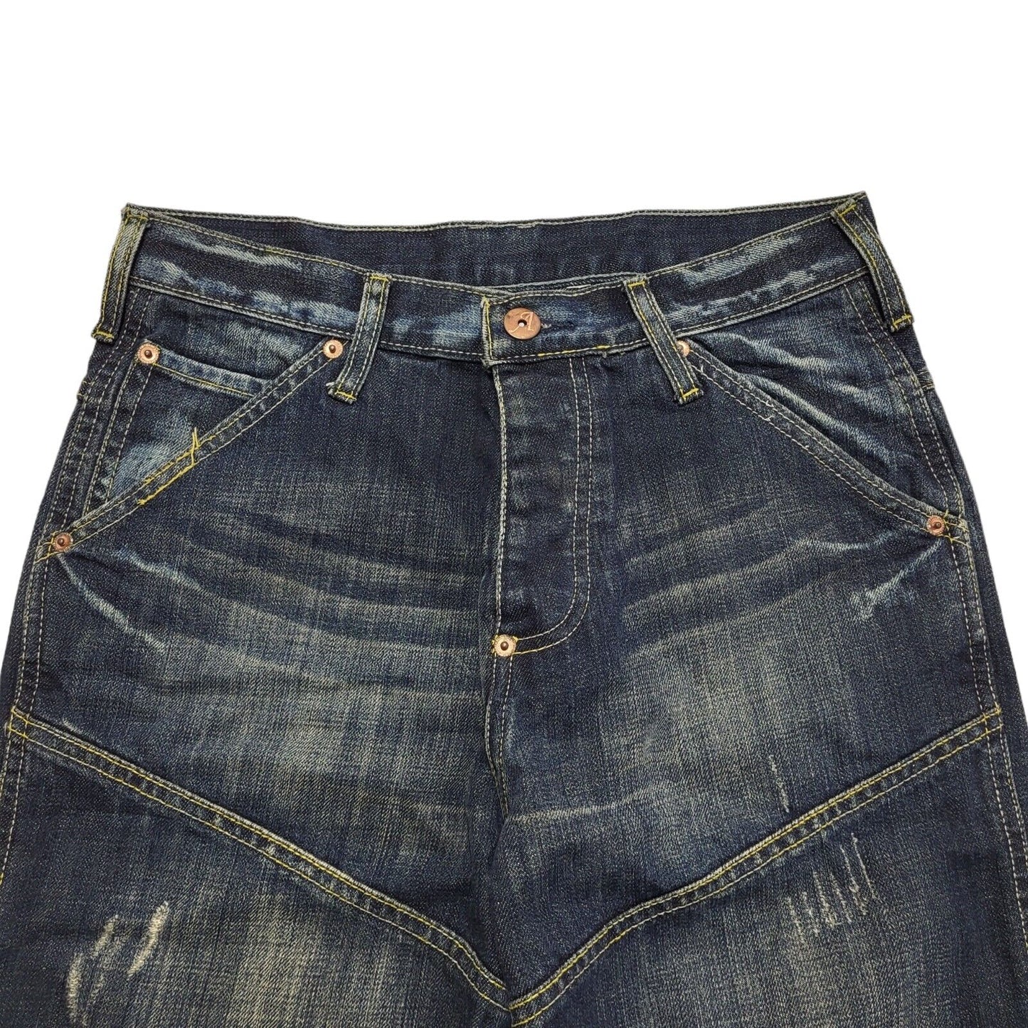 Apt 04 90s Dark Blue Straight Leg Denim Jeans Uk Men's Size S W30 L34