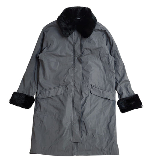 Dennis Basso Grey & Black 90s Vintage Rain Coat Uk Women's Size Small