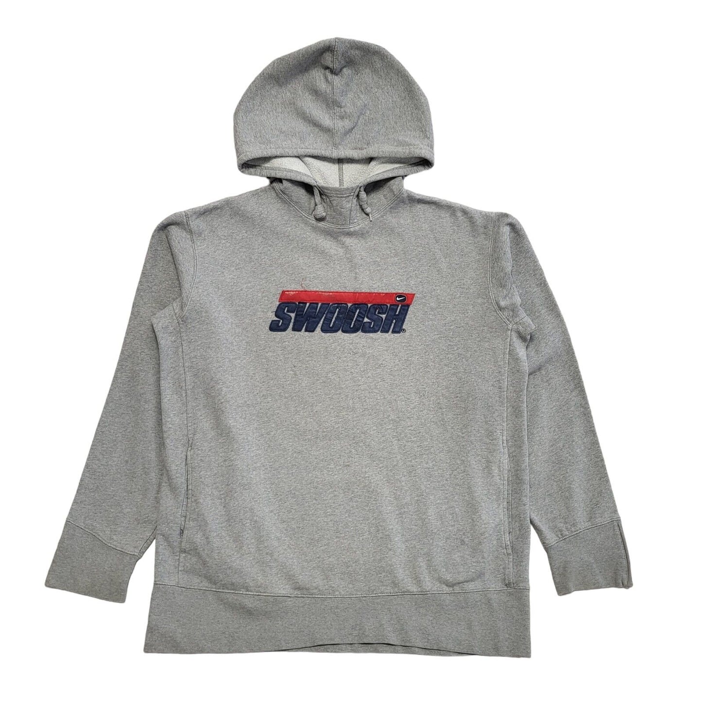 Nike Swoosh Vintage Y2k Grey Pullover Sweatshirt Hoodie Uk Men's Size L