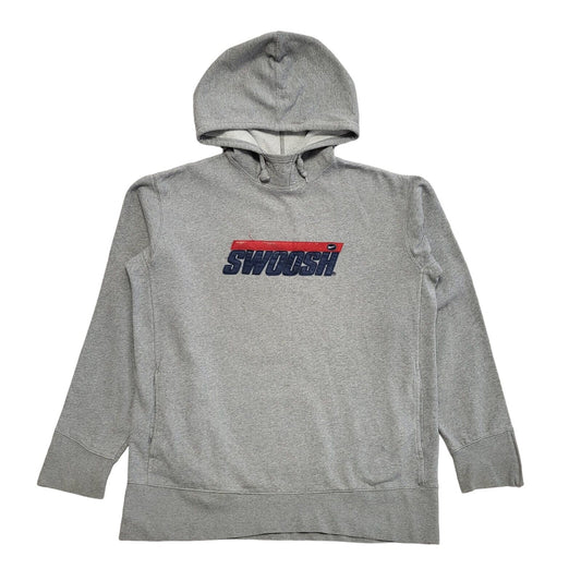 Nike Swoosh Vintage Y2k Grey Pullover Sweatshirt Hoodie Uk Men's Size L