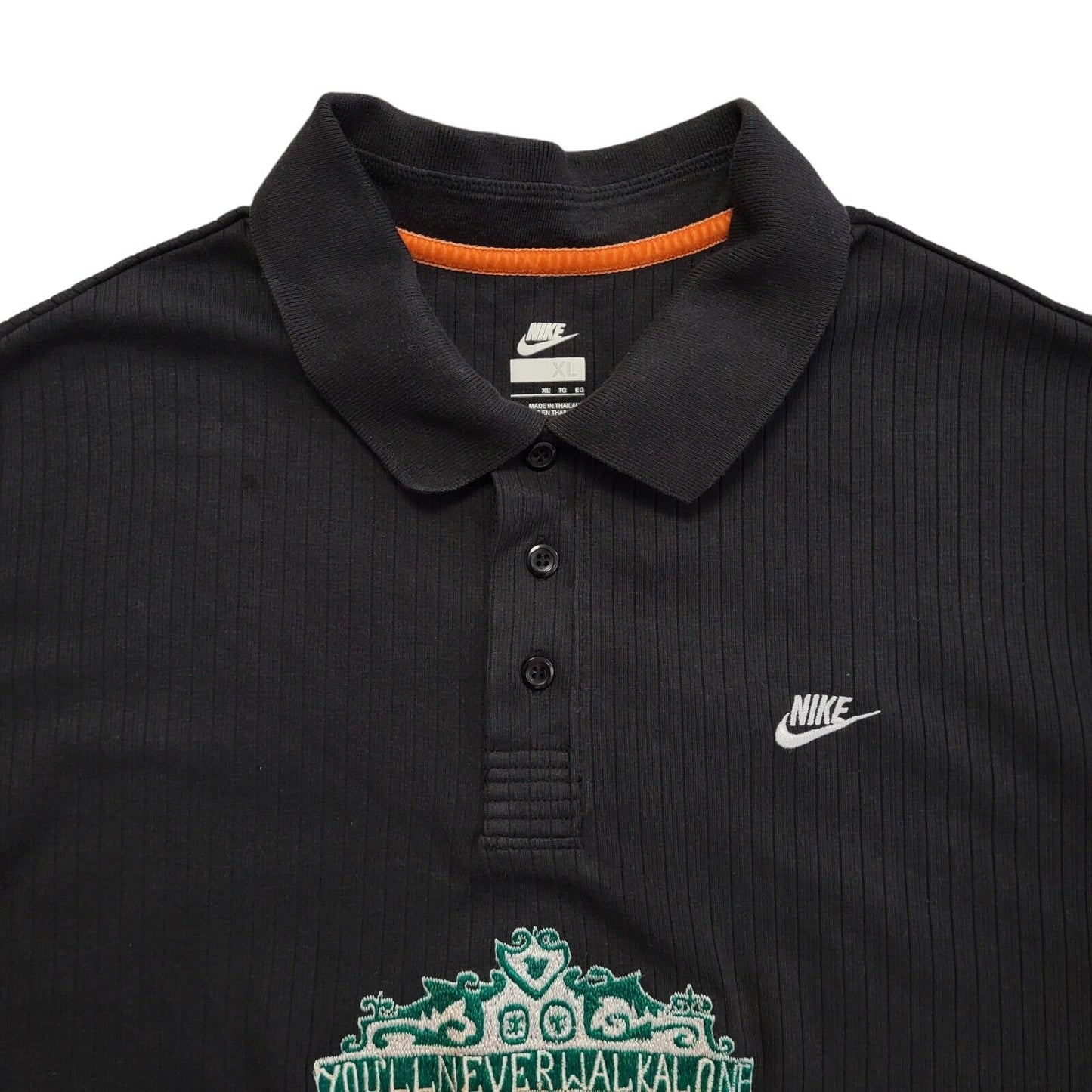 Nike Liverpool FC Vintage 90's Black Sports Short Sleeve Polo Shirt Uk Men's XL
