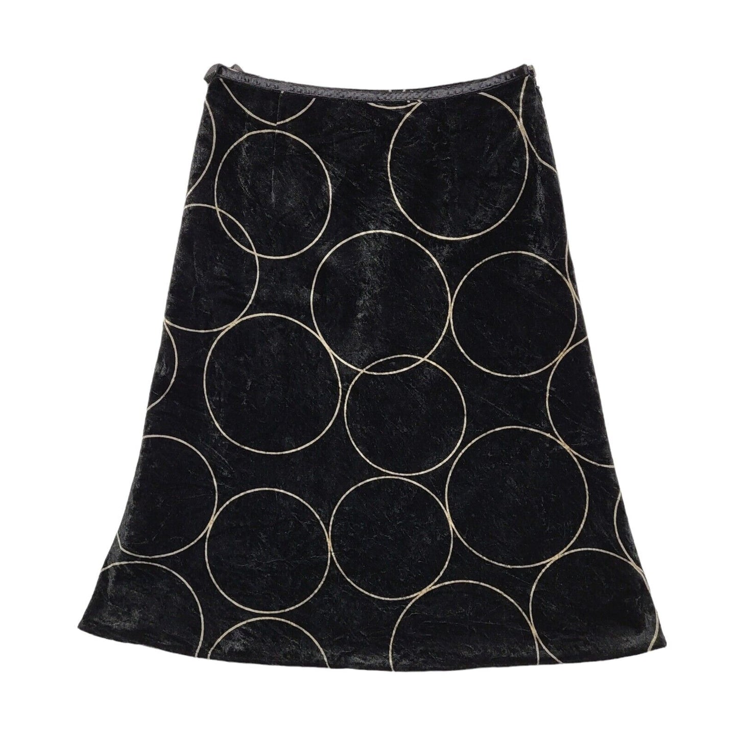 Entertainer Vintage 90's Black Straight Velvet Skirt Uk Women's Size 8 W26