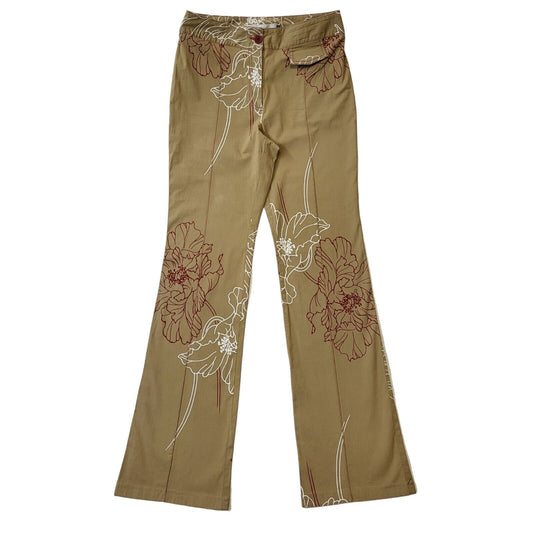Jota Mas Ge Y2K Vintage Brown Bootcut Trousers Women's Size 12 W30 L32