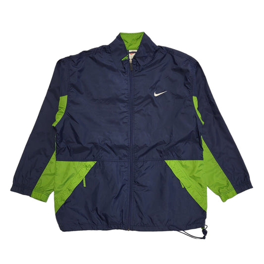 Nike 90s Vintage Navy Blue Green Tracksuit Top / Jacket Uk Men's Size Large