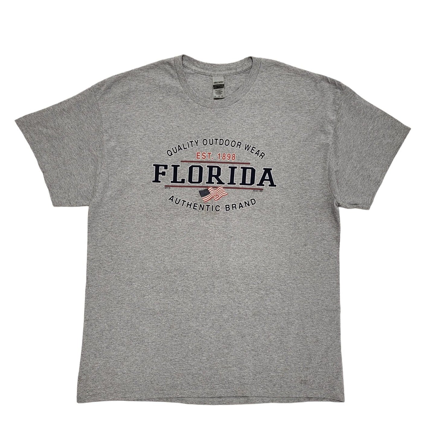 Gildan Vintage 80's  Grey Florida Short Sleeve T-Shirt Men's XL