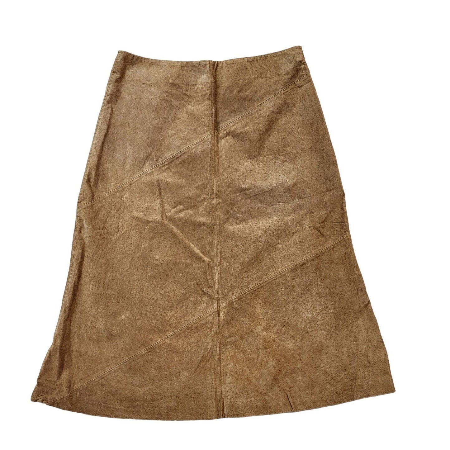 Beth Terrell Y2K Vintage Beige Suede Skirt BNWT Womens Size 10-12 W28-30