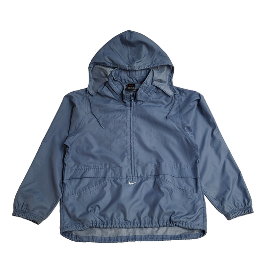 Nike Y2k Blue High Neck Sports Hooded Jacket UK Women's Size Medium