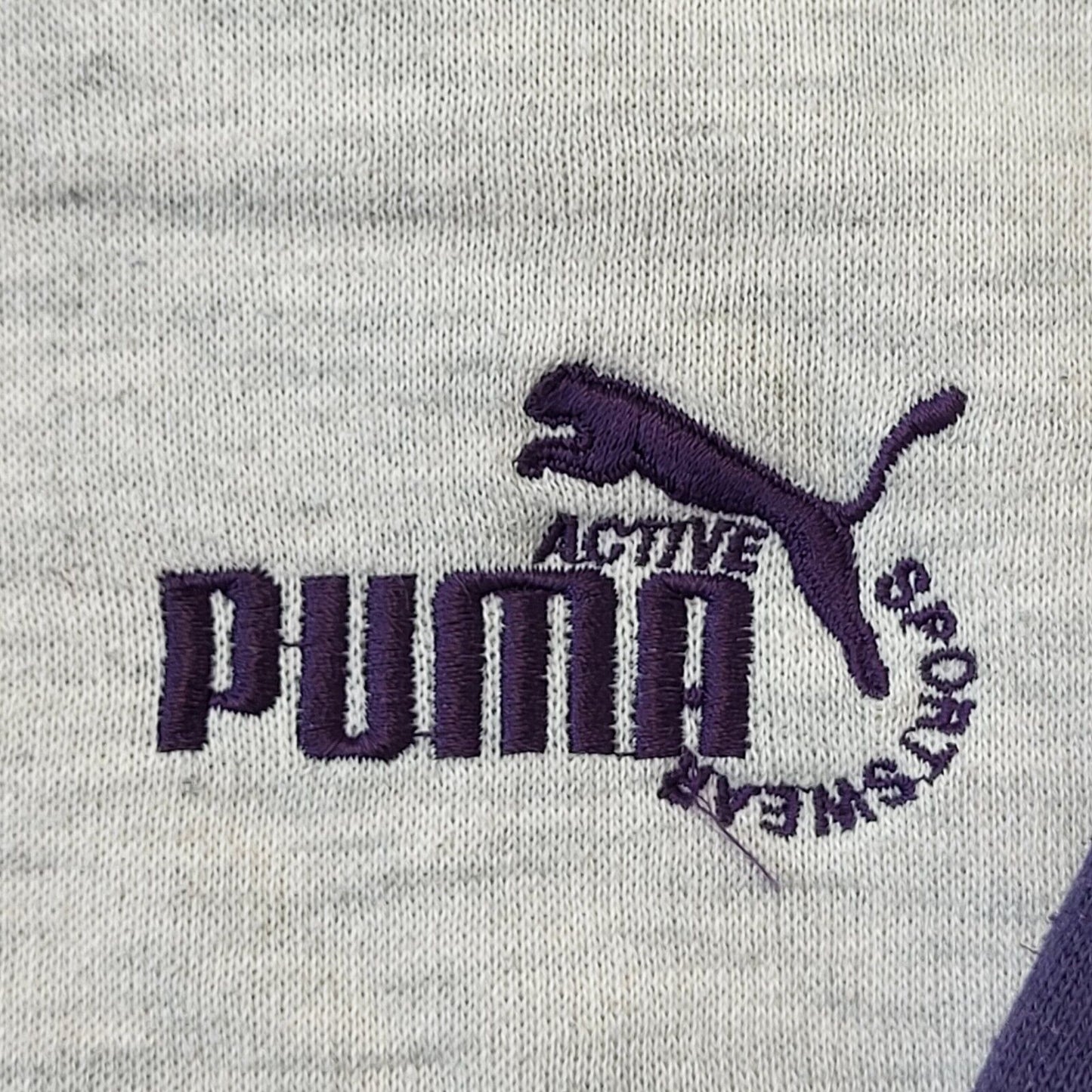 Puma 90s Vintage Grey & Purple Crew Neck Sweatshirt Men's Size XL