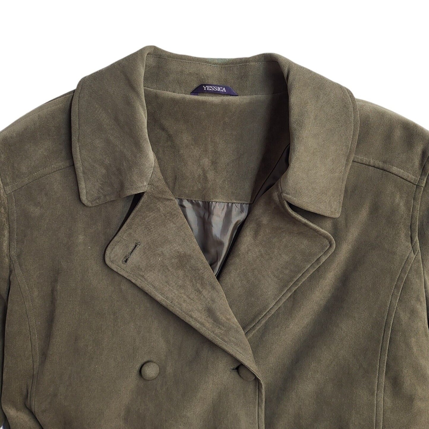 Yessica Vintage 90's Green Button & Belted Coat UK Women's Size 16/18