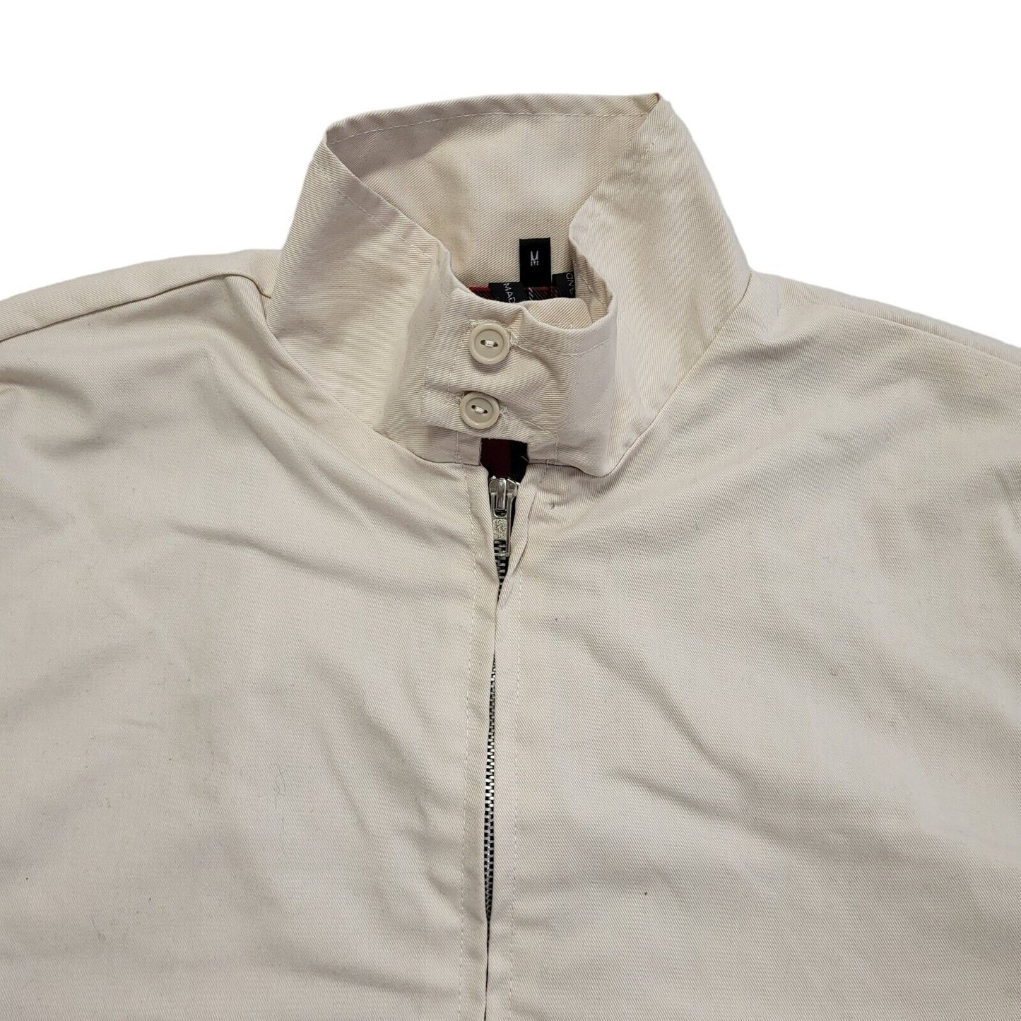 Made In England Vintage 90s Beige Zipped Bomber Jacket Men's Size Medium