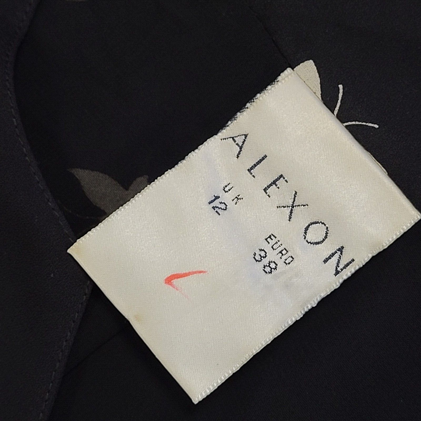 90s Vintage Alexon Black Butterflies Buttoned Daywear Dress Women's Size 12