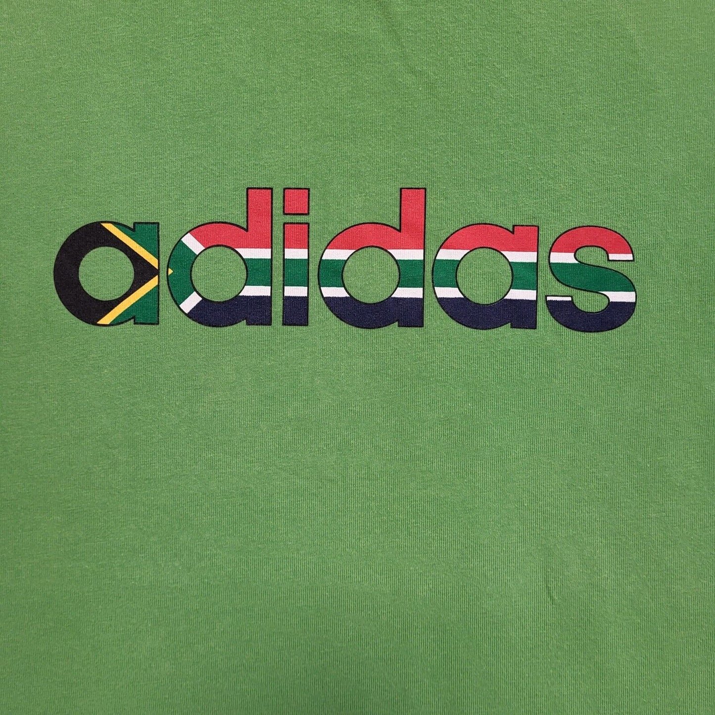 Adidas Green Logo Print Vintage 90s T-Shirt Uk Men's Size XL