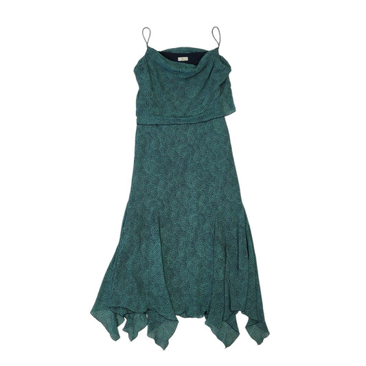 CC Petite Vintage 90s Green Tiered Strappy Dress Uk Women's Size 14