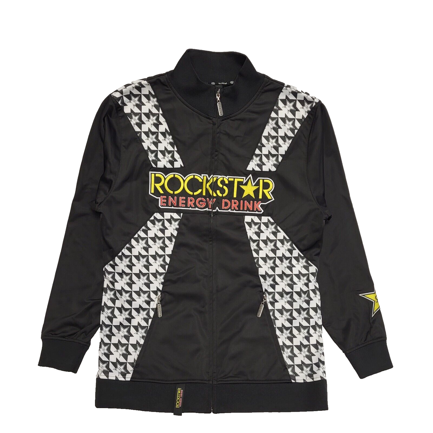 Rockstar Vintage 90's Energy Drink Black & White Full Zip Jacket Men's UK Size L