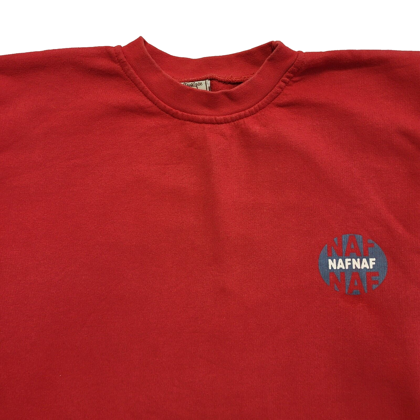 Naf Naf Vintage 90's Red Over-sized Sweatshirt Uk Women's Size M