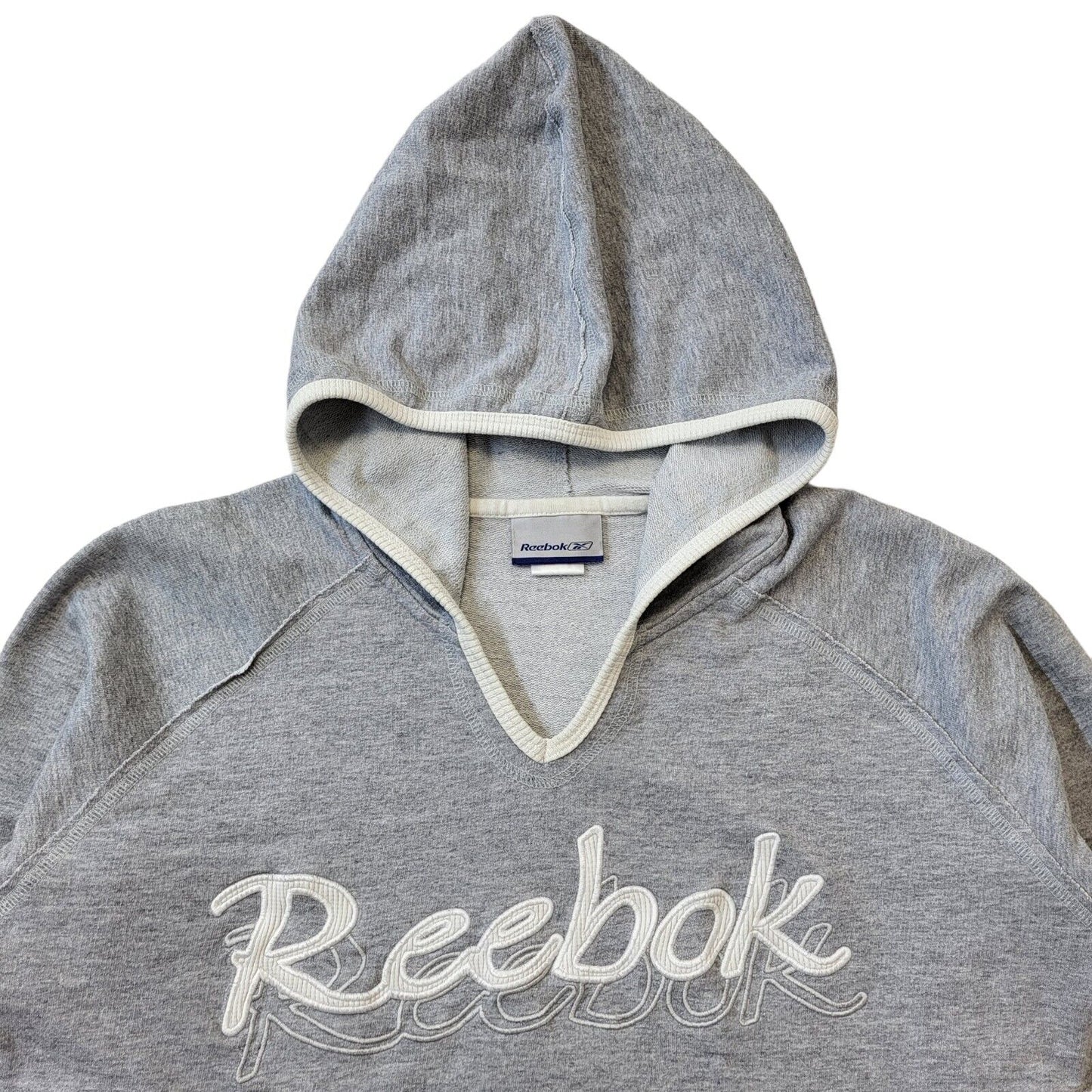 Reebok Y2K Vintage Grey V-Neck Hoodie Women's Size 12