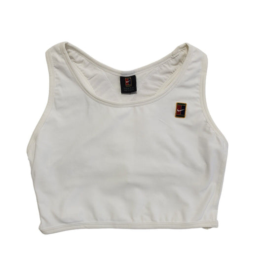 Nike Court Tennis Y2K White Cropped Gym & Training Sports Top Womens Size 16/18