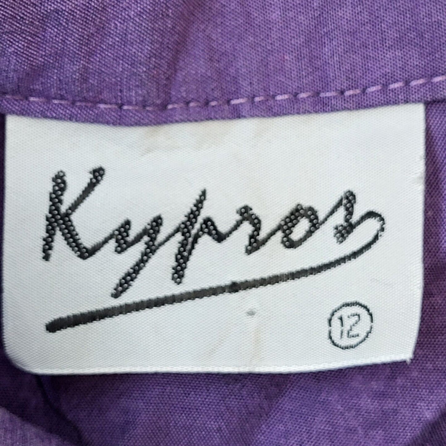80s Vintage Purple Long Sleeve Double Breasted Blouse Women's Size 12 Eu 40