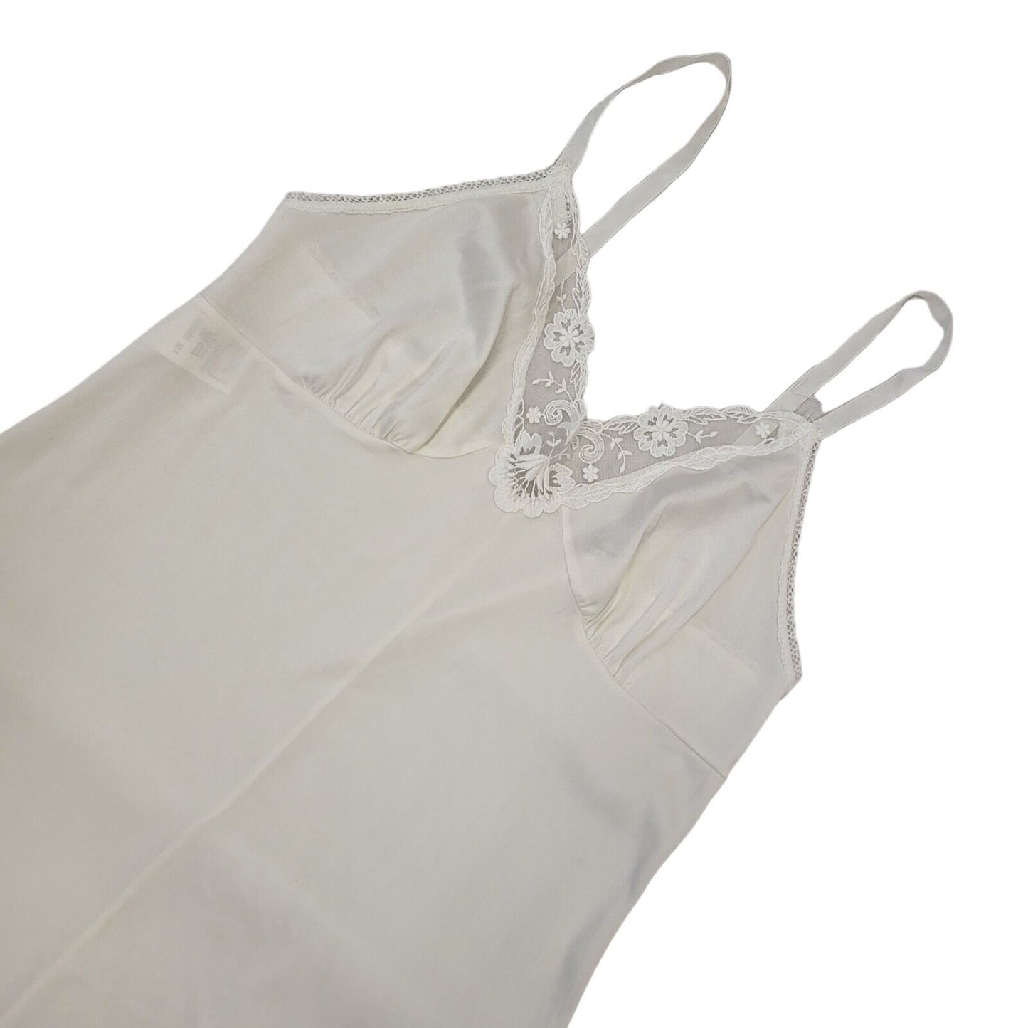 St Michael Vintage 70s White Sleeveless Night Dress Uk Women's Size 12