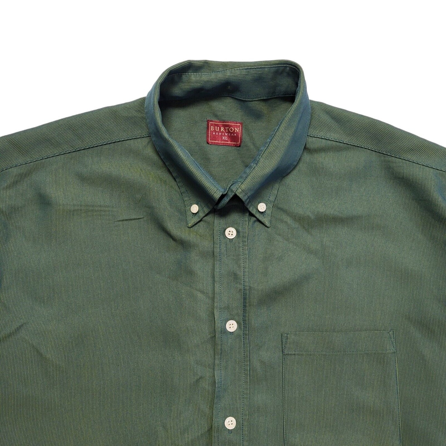 Burton Vintage 90's Green Striped Relaxed Fit Long Sleeve Shirt Men's UK Size XL
