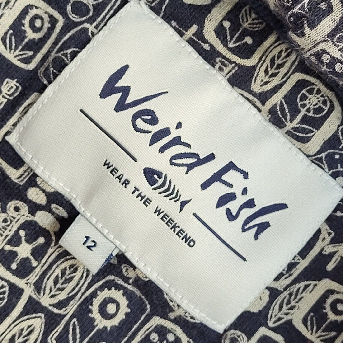 Weird Fish Vintage Y2K Blue Hooded Jacket UK Women's Size 12