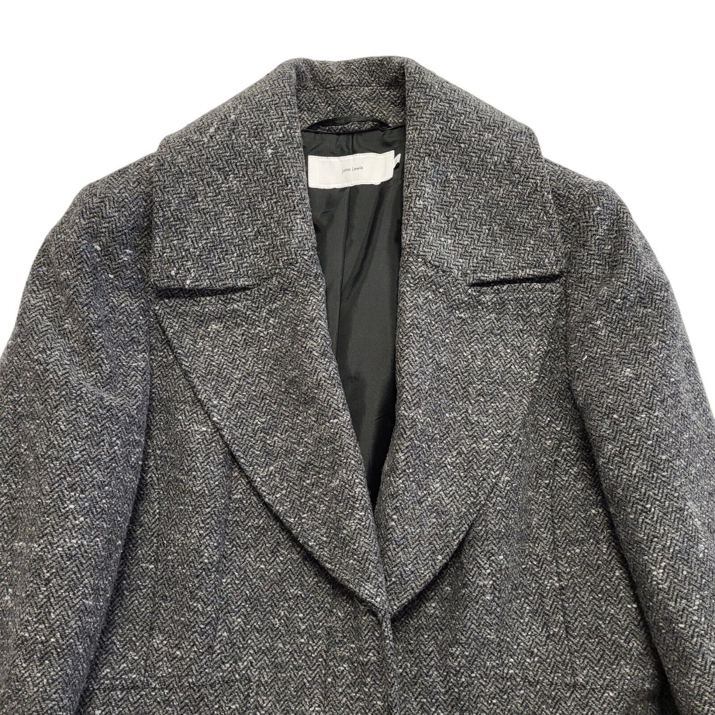 John Lewis Grey Vintage Y2K Button Rain Coat Uk Women's Size 10