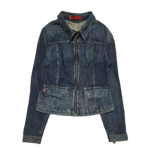 Levi's Red Tab Vintage 90's Blue Denim Zipped Jacket Uk Women's Size Small