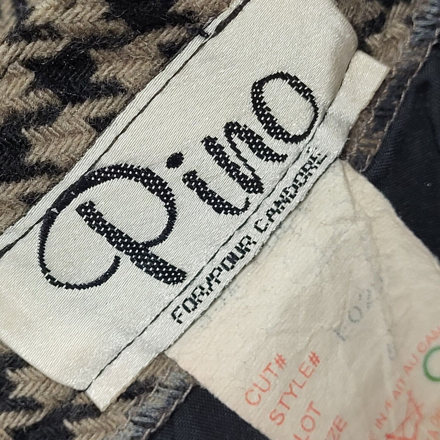 Pino Vintage 80's Brown & Black Houndstooth Straight Skirt Women's UK 6 W24