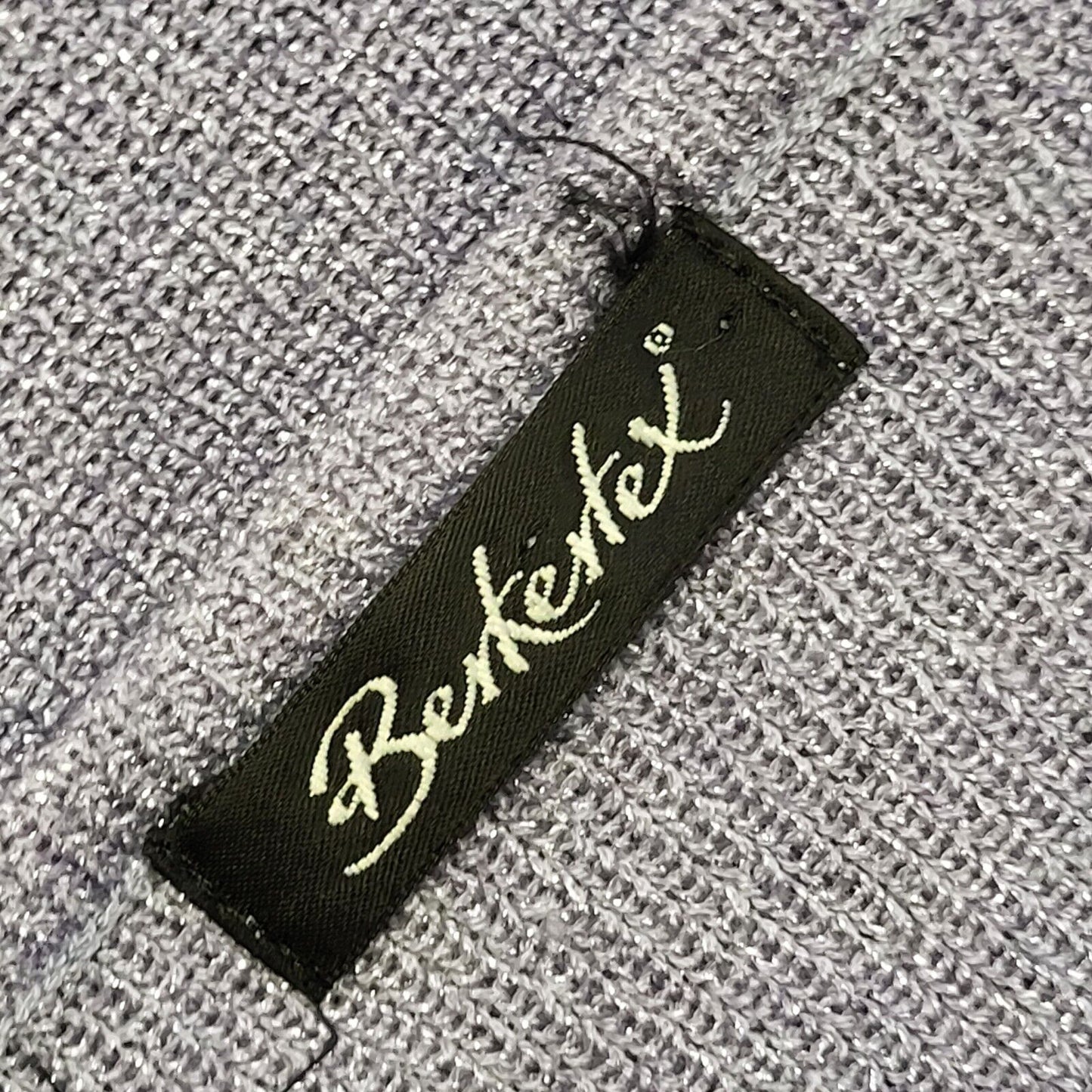 Berkertex Vintage 90's Purple Sparkly Beaded V-Neck Top Womens UK 14-16