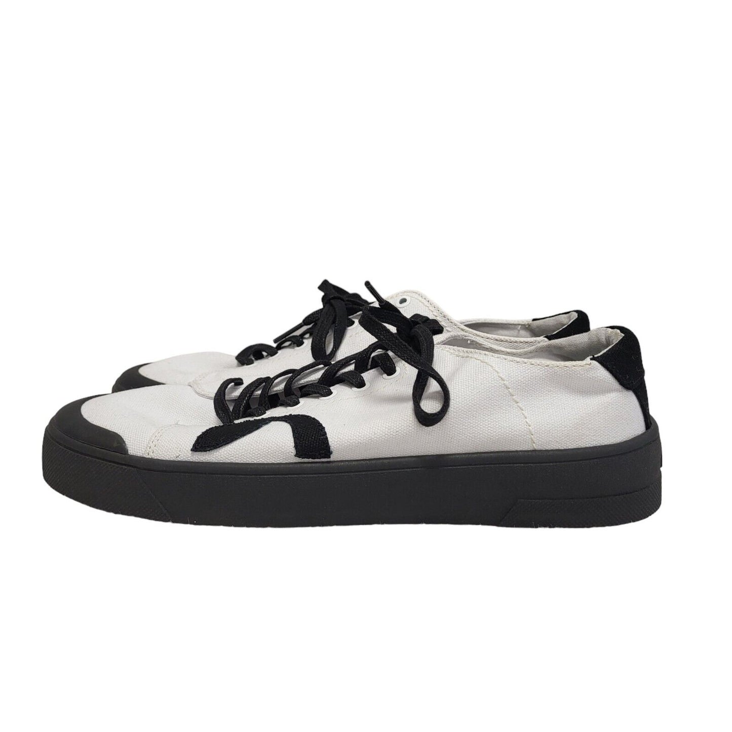 Roscomar White Black Canvas Casual Trainers Men's  Uk Size 8